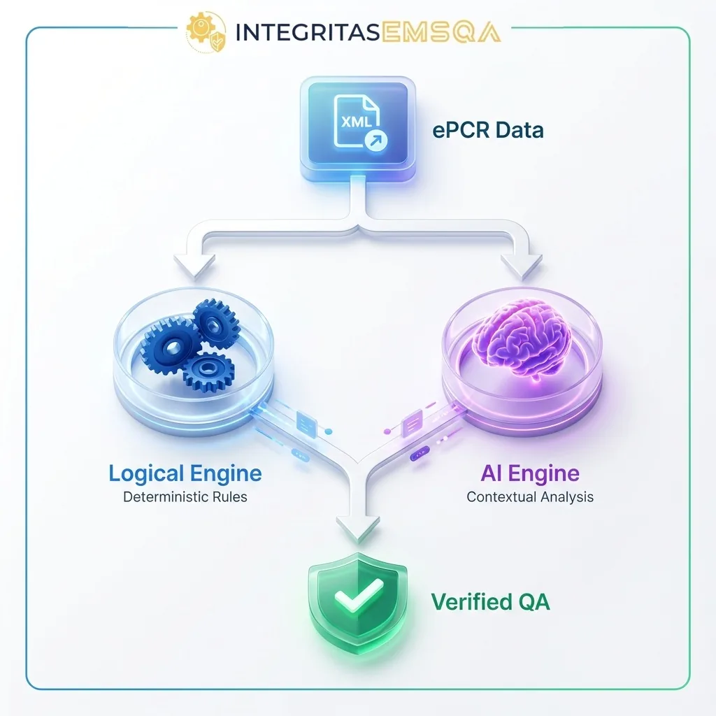 Integritas Dual-Engine Architecture: Logical Engine + AI Engine = Verified QA